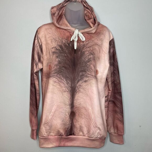 Adult Small Hairy Chest 3D Printed Hoodie - Picture 4 of 10